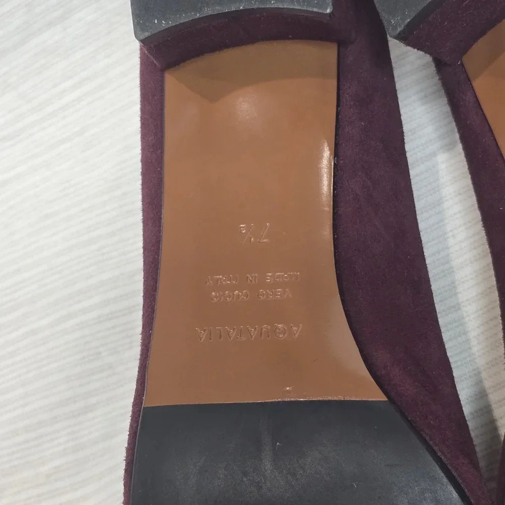 Aquatalia Women's Burgundy Suede Pumps Pointed-toe Size 7.5